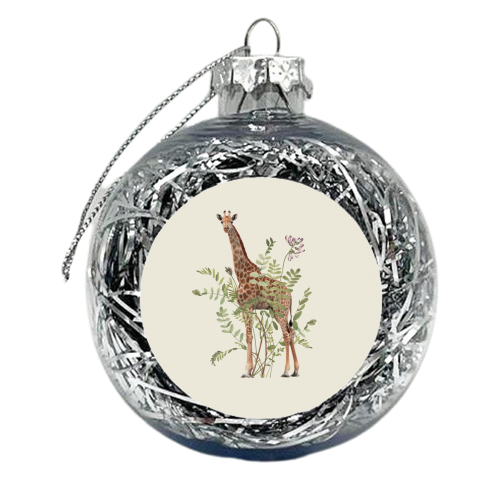 Floral giraffe - xmas bauble by Frida Floral Studio