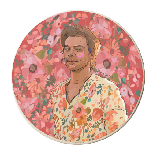 Floral Harry - personalised beer coaster by Beverley Rae