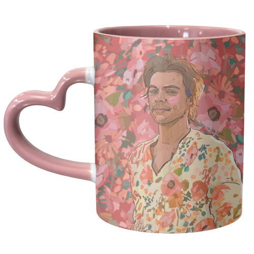 Floral Harry - unique mug by Beverley Rae
