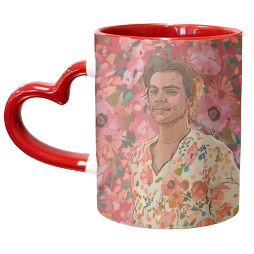 Floral Harry - unique mug by Beverley Rae