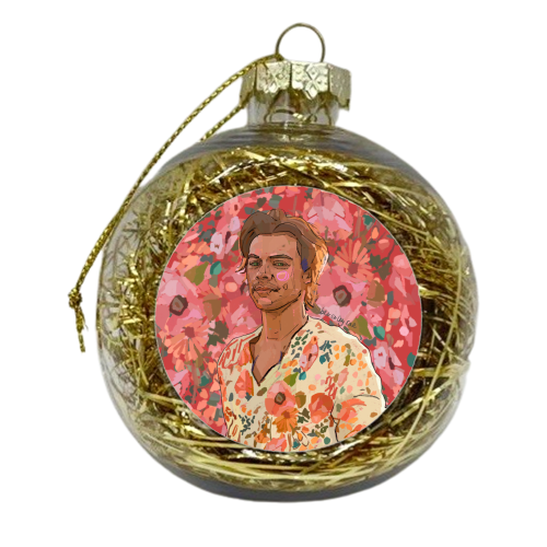 Floral Harry - xmas bauble by Beverley Rae