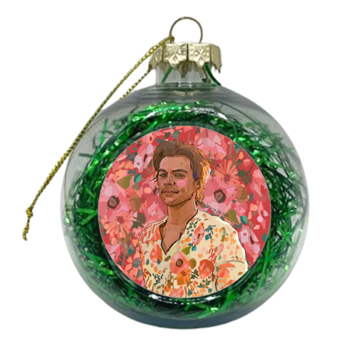Floral Harry - xmas bauble by Beverley Rae