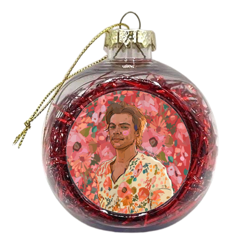 Floral Harry - xmas bauble by Beverley Rae