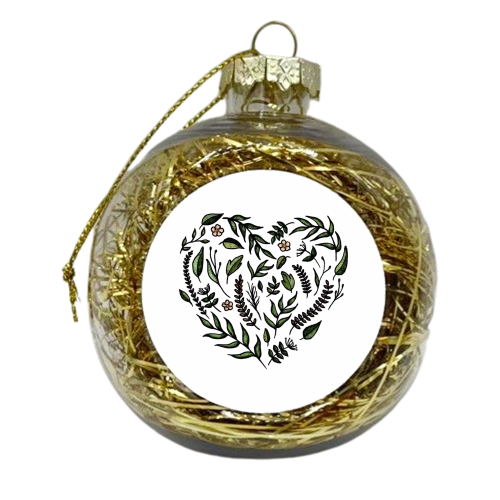 Floral Heart - xmas bauble by Charlotte Hicks