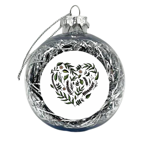 Floral Heart - xmas bauble by Charlotte Hicks