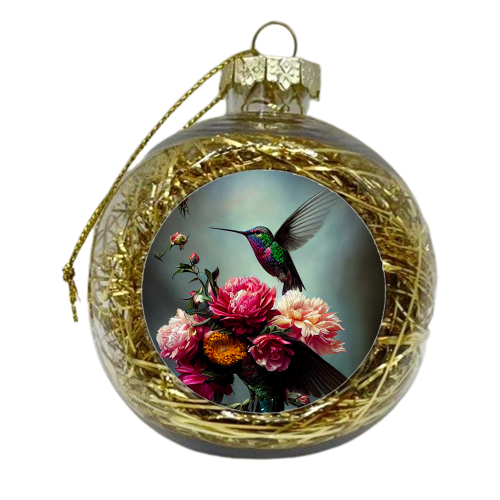 Floral Hummingbird - xmas bauble by haris kavalla