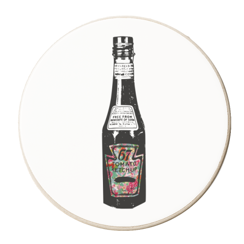 Floral Ketchup - personalised beer coaster by The 13 Prints