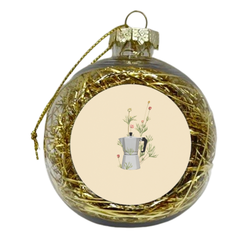 Floral moka express coffee - xmas bauble by Frida Floral Studio