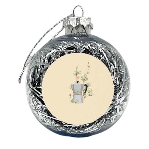 Floral moka express coffee - xmas bauble by Frida Floral Studio
