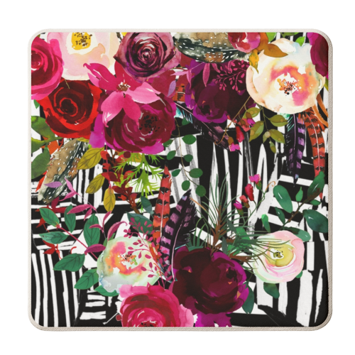 Floral On Zebra - personalised beer coaster by Kirsten Star