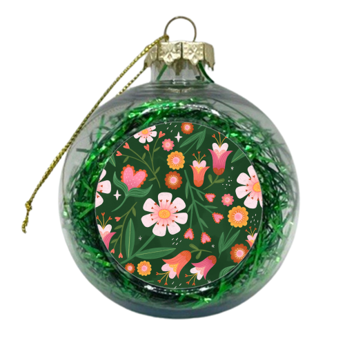 Floral pattern - xmas bauble by Katie Brookes