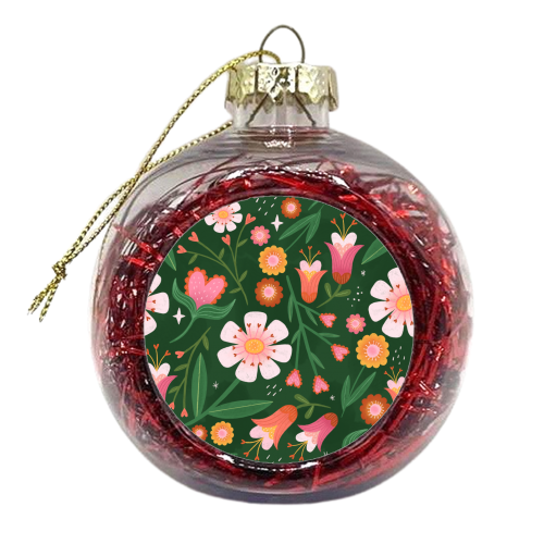 Floral pattern - xmas bauble by Katie Brookes