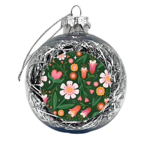 Floral pattern - xmas bauble by Katie Brookes
