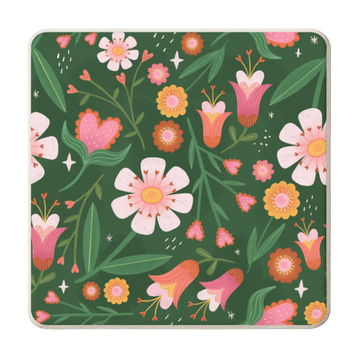 Floral pattern - personalised beer coaster by Katie Brookes