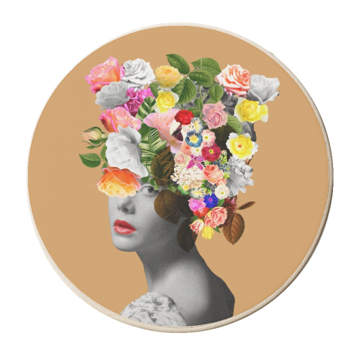 Floral portrait - personalised beer coaster by Frida Floral Studio