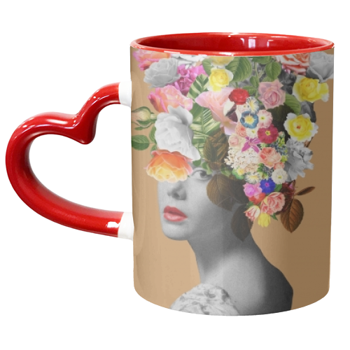 Floral portrait - unique mug by Frida Floral Studio
