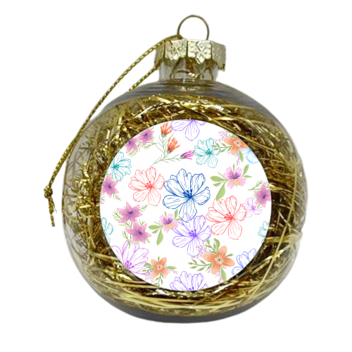 Floral Print - xmas bauble by Riad Mannan