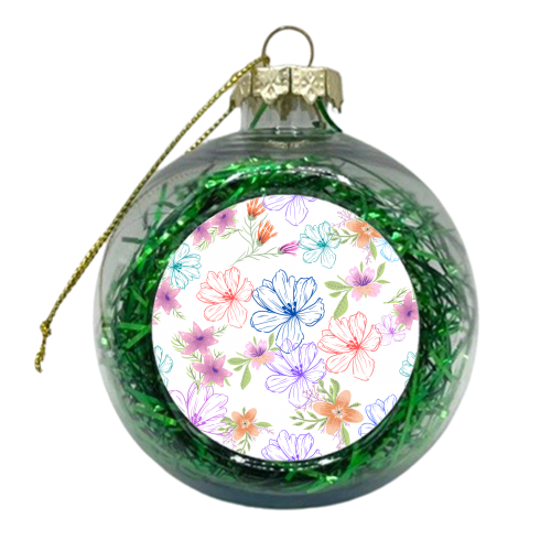 Floral Print - xmas bauble by Riad Mannan