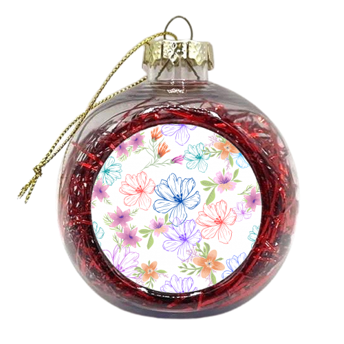 Floral Print - xmas bauble by Riad Mannan