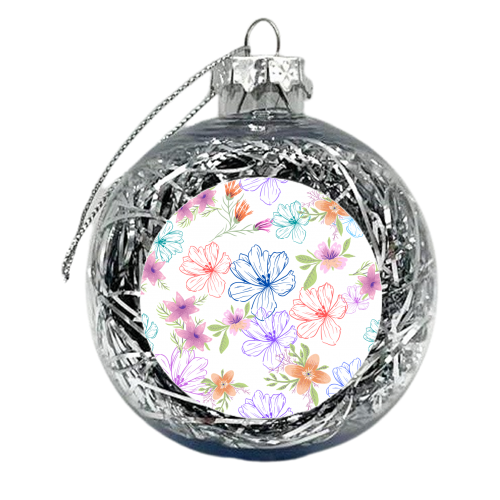 Floral Print - xmas bauble by Riad Mannan
