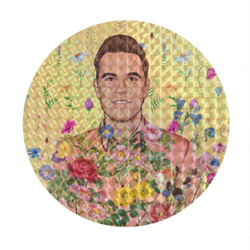 Floral Robbie - Circle Sticker by DOLLY WOLFE