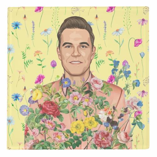 Floral Robbie - personalised beer coaster by DOLLY WOLFE