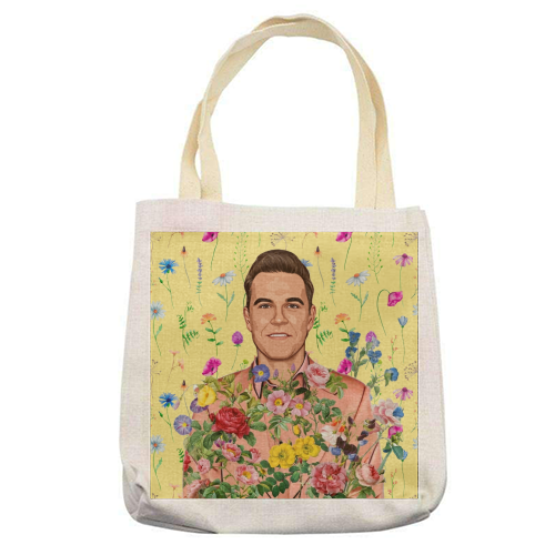Floral Robbie - printed canvas tote bag by DOLLY WOLFE
