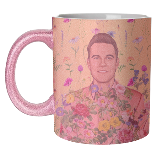 Floral Robbie - unique mug by DOLLY WOLFE