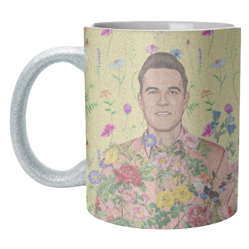 Floral Robbie - unique mug by DOLLY WOLFE