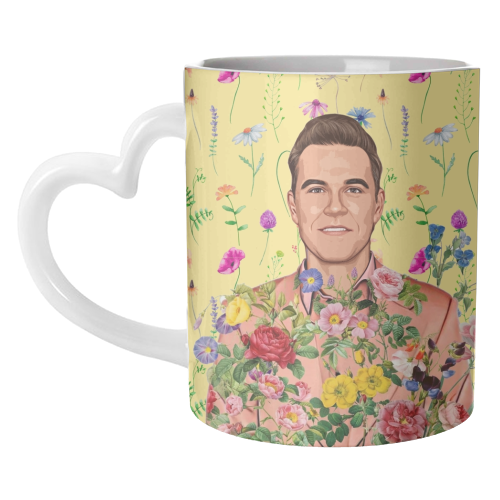 Floral Robbie - unique mug by DOLLY WOLFE
