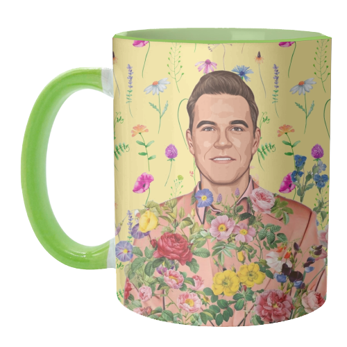 Floral Robbie - unique mug by DOLLY WOLFE