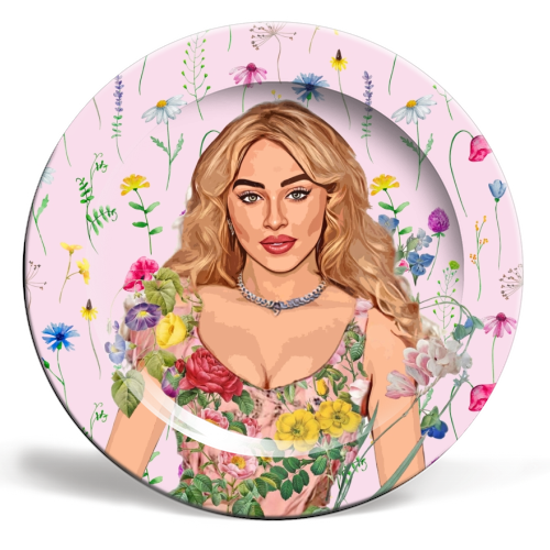 Floral Sabrina - ceramic dinner plate by DOLLY WOLFE