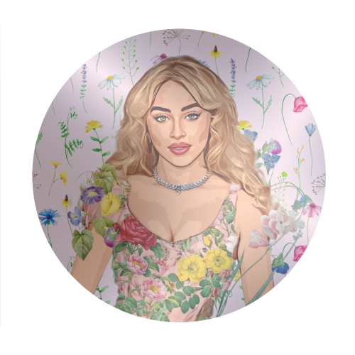 Floral Sabrina - Circle Sticker by DOLLY WOLFE