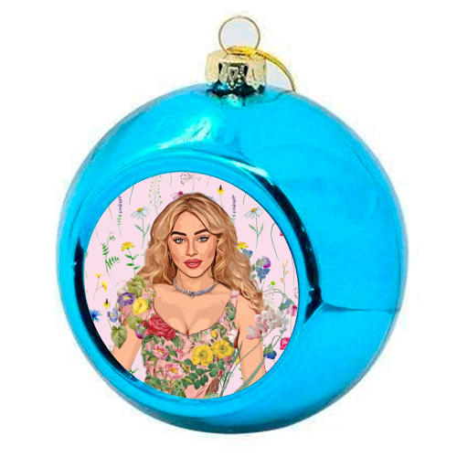 Floral Sabrina - colourful christmas bauble by DOLLY WOLFE