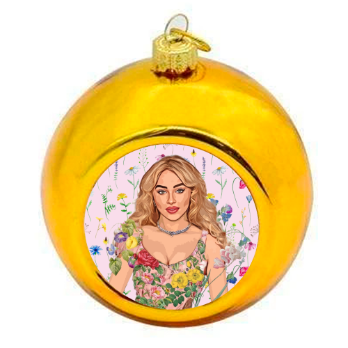 Floral Sabrina - colourful christmas bauble by DOLLY WOLFE