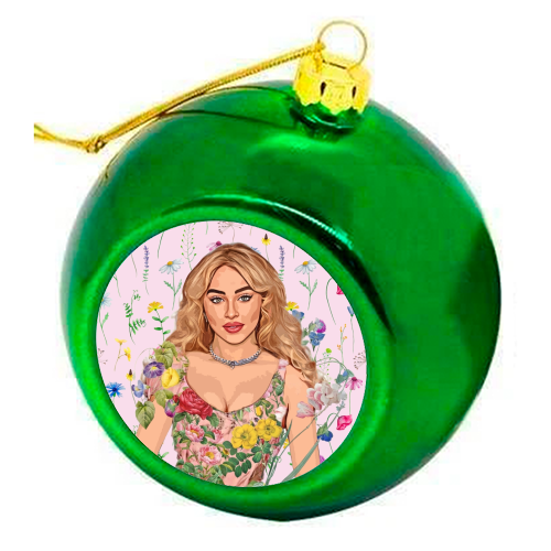 Floral Sabrina - colourful christmas bauble by DOLLY WOLFE