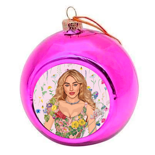Floral Sabrina - colourful christmas bauble by DOLLY WOLFE
