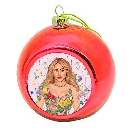 Floral Sabrina - colourful christmas bauble by DOLLY WOLFE