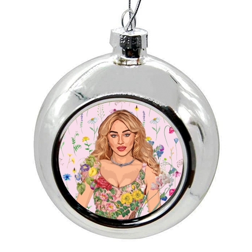 Floral Sabrina - colourful christmas bauble by DOLLY WOLFE