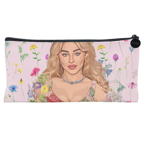 Floral Sabrina - flat pencil case by DOLLY WOLFE