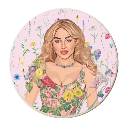Floral Sabrina - personalised beer coaster by DOLLY WOLFE