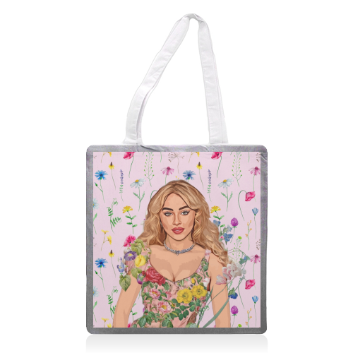 Floral Sabrina - printed canvas tote bag by DOLLY WOLFE