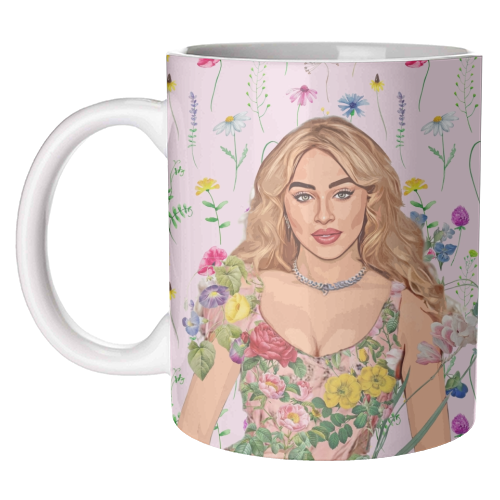 Floral Sabrina - unique mug by DOLLY WOLFE