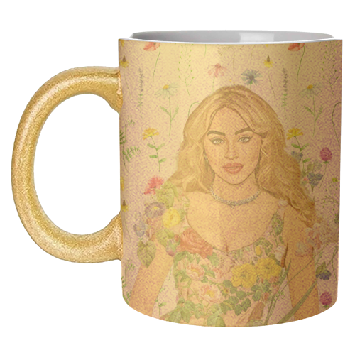 Floral Sabrina - unique mug by DOLLY WOLFE