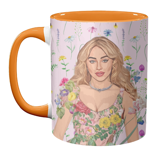Floral Sabrina - unique mug by DOLLY WOLFE