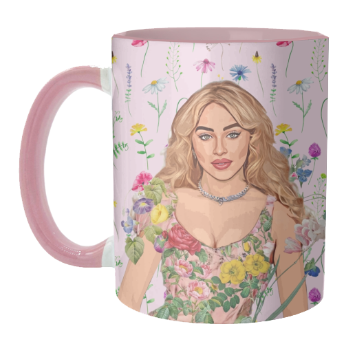 Floral Sabrina - unique mug by DOLLY WOLFE