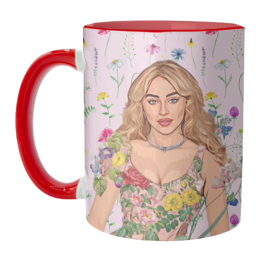 Floral Sabrina - unique mug by DOLLY WOLFE
