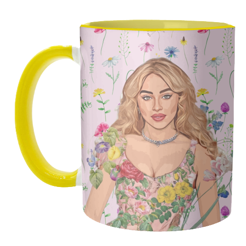 Floral Sabrina - unique mug by DOLLY WOLFE