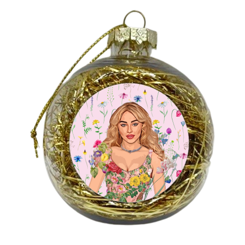 Floral Sabrina - xmas bauble by DOLLY WOLFE