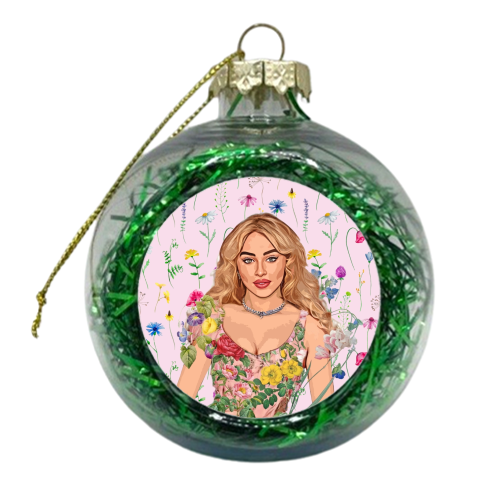 Floral Sabrina - xmas bauble by DOLLY WOLFE